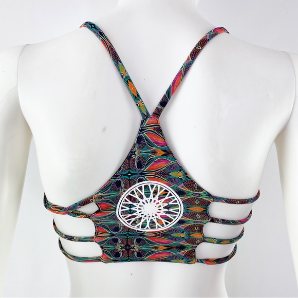 ONZIE Flow Multicolor Sports Bra Yoga Workout Crop Top Size S Boho - Picture 3 of 4